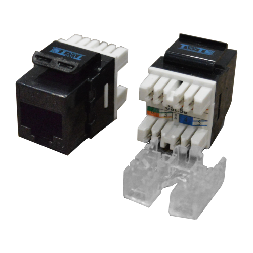 Модуль Keystone RJ45, Cat.5E, UTP, 180 градусов, черный